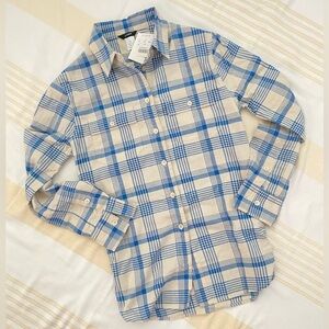 J. Crew NWT☀️🌊The Keeper Plaid Boyfriend Shirt SZ XS